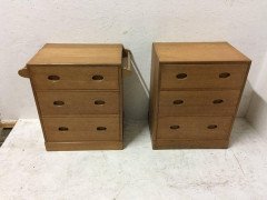 Ambrose Heal. a Super Quality Pair of Petite Cotswold Oak Chests of Drawers - Thumbnail 7