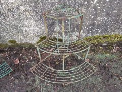 Three French Mid Century Corner Quarter Moon Iron Plant Pot Shelves or Stands - Thumbnail 13