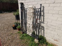 Arts & Crafts Cast Iron Gate with Its Original Side Post All with Floral Details - Thumbnail 3
