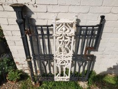 Arts & Crafts Cast Iron Gate with Its Original Side Post All with Floral Details - Thumbnail 4