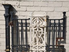Arts & Crafts Cast Iron Gate with Its Original Side Post All with Floral Details - Thumbnail 5