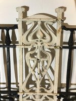 Arts & Crafts Cast Iron Gate with Its Original Side Post All with Floral Details - Thumbnail 6