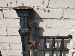 Arts & Crafts Cast Iron Gate with Its Original Side Post All with Floral Details - Thumbnail 13