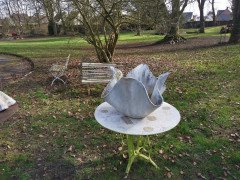 Willy Guhl for Eternit, Mid-Century Modern Concrete Garden Handkerchief Planter - Thumbnail 2