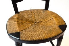 Morris & Co. an Ebonised Rush-Seat Sussex Side Chair by Daniel Gabriel Rossetti - Thumbnail 4