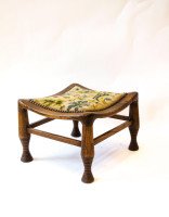 Rare Early Arts and Crafts Oak Liberty and Co Thebes Stool - Thumbnail 3