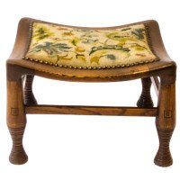 Rare Early Arts and Crafts Oak Liberty and Co Thebes Stool - Thumbnail 4