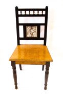Bruce Talbert. Aesthetic Movement Hall Chair with Minton's tile by Dr C Dresser - Thumbnail 2