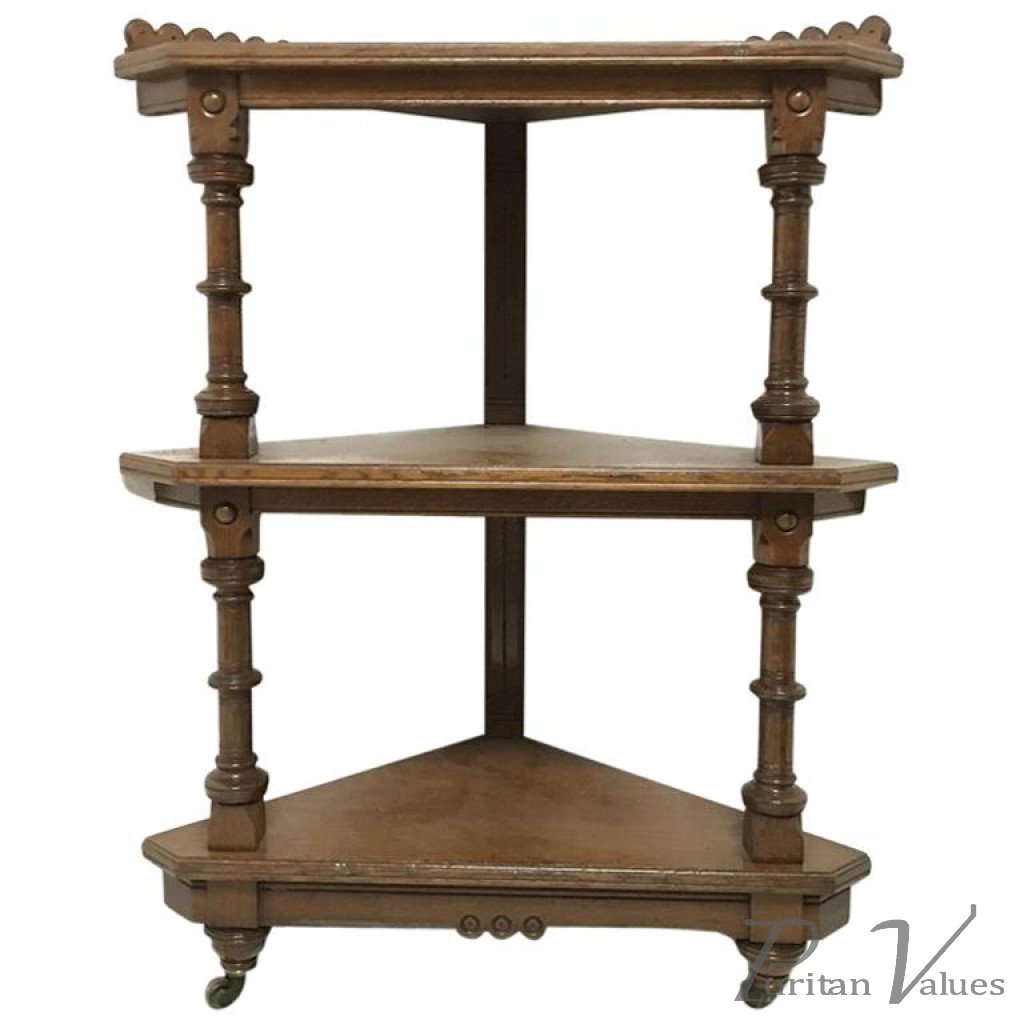 Charles Bevan for Marsh Jones & Cribb. A Gothic Revival Oak Ã‰tagÃ¨re/Corner Piece - Image 1