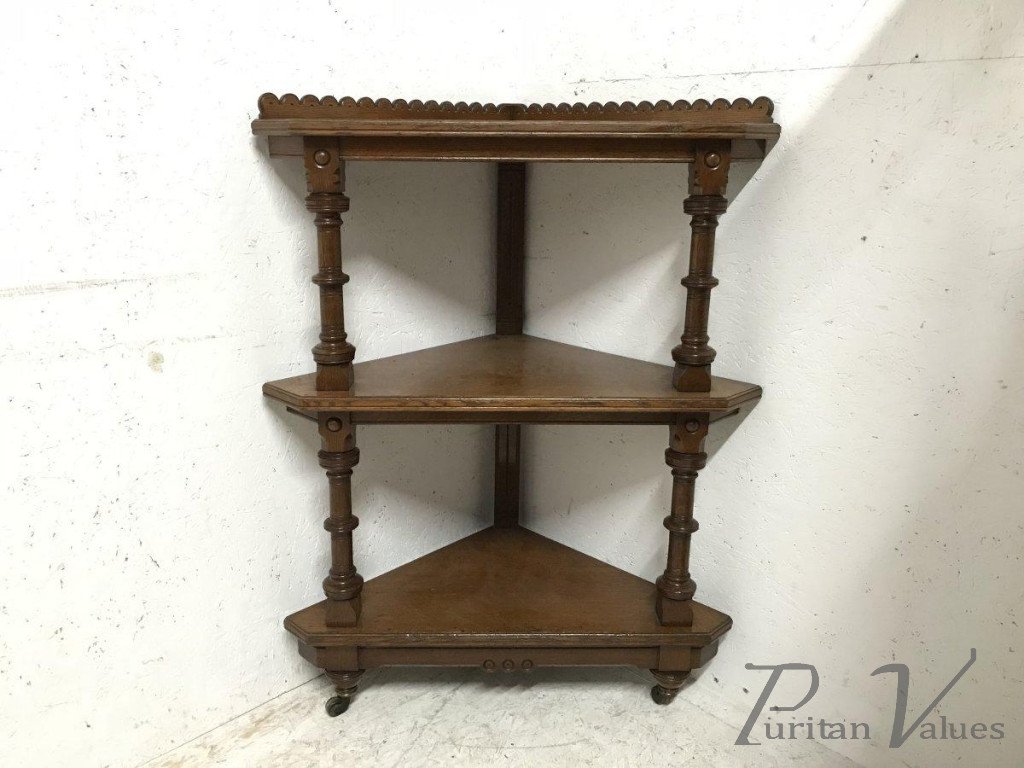 Charles Bevan for Marsh Jones & Cribb. A Gothic Revival Oak Ã‰tagÃ¨re/Corner Piece - Image 2