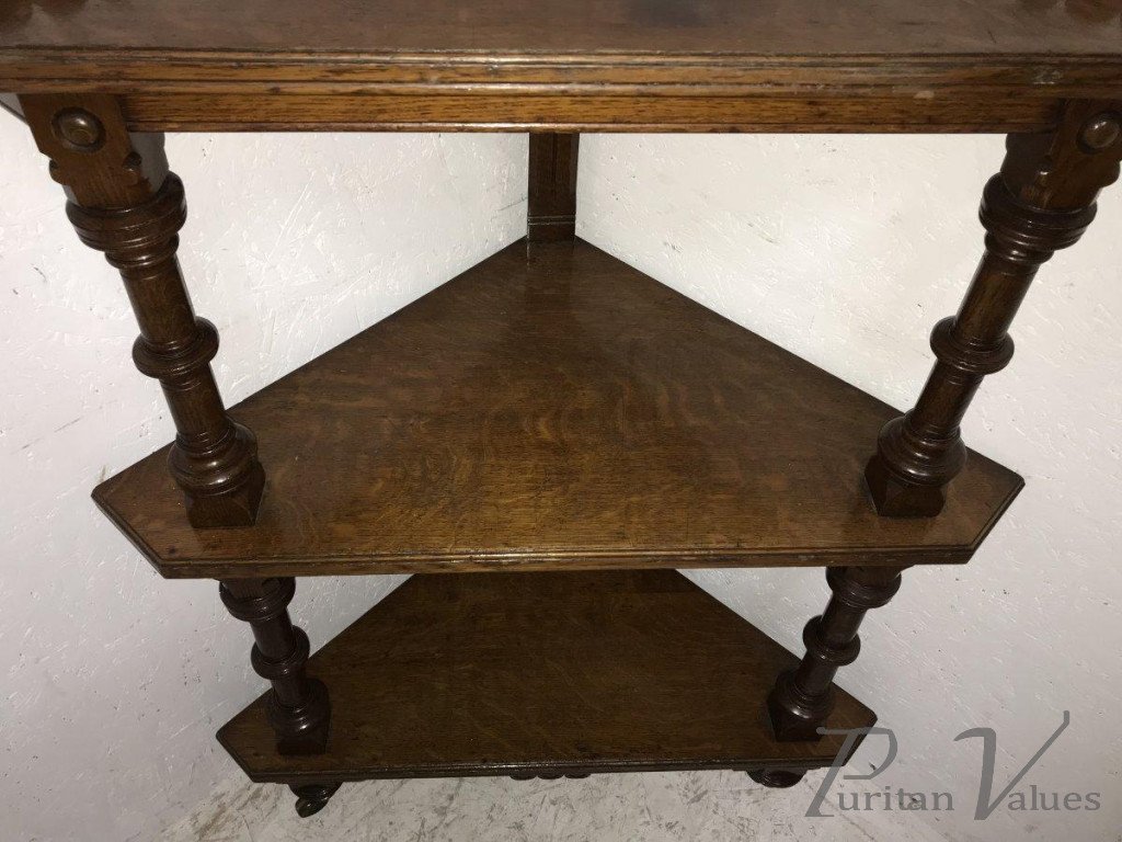 Charles Bevan for Marsh Jones & Cribb. A Gothic Revival Oak Ã‰tagÃ¨re/Corner Piece - Image 6
