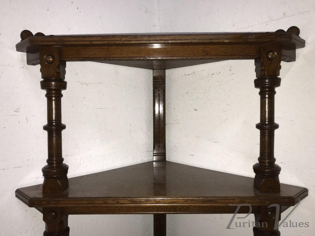Charles Bevan for Marsh Jones & Cribb. A Gothic Revival Oak Ã‰tagÃ¨re/Corner Piece - Image 7