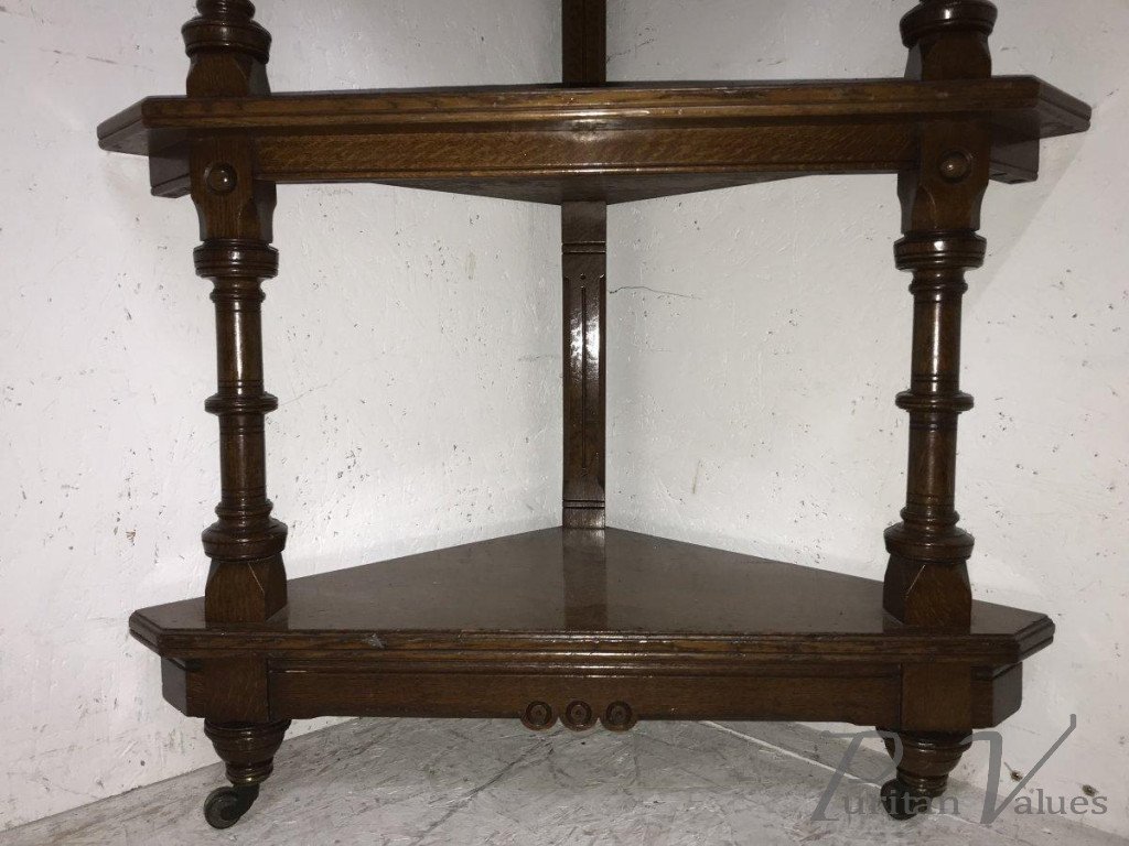 Charles Bevan for Marsh Jones & Cribb. A Gothic Revival Oak Ã‰tagÃ¨re/Corner Piece - Image 9