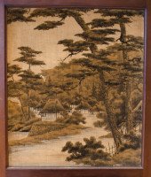 E. W. Godwin, attributed. An Anglo-Japanese Four-fold Screen with Japanese Silk Scenes - Thumbnail 3