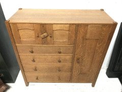 Ambrose Heal Letchworth Oak Compactum Nursery Chest of Drawers - Thumbnail 4