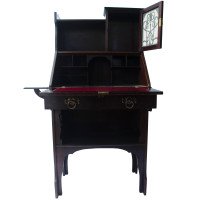 Shapland and Petter Arts and Crafts Fold Down Desk with a Stylised Copper Panel - Thumbnail 3