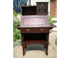 Shapland and Petter Arts and Crafts Fold Down Desk with a Stylised Copper Panel - Thumbnail 4