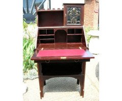 Shapland and Petter Arts and Crafts Fold Down Desk with a Stylised Copper Panel - Thumbnail 6