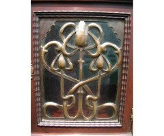 Shapland and Petter Arts and Crafts Fold Down Desk with a Stylised Copper Panel - Thumbnail 7