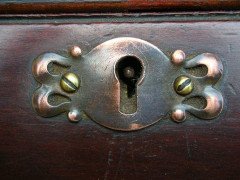 Shapland and Petter Arts and Crafts Fold Down Desk with a Stylised Copper Panel - Thumbnail 9