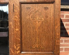 Liberty & Co, an Arts & Crafts Oak Double Wardrobe with Stylised Floral Inlays - Thumbnail 4