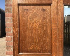 Liberty & Co, an Arts & Crafts Oak Double Wardrobe with Stylised Floral Inlays - Thumbnail 5