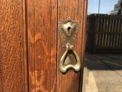 Liberty & Co, an Arts & Crafts Oak Double Wardrobe with Stylised Floral Inlays - Thumbnail 6