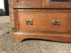 Liberty & Co, an Arts & Crafts Oak Double Wardrobe with Stylised Floral Inlays - Thumbnail 7