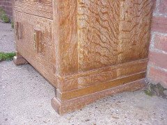 Heals. A Limed Oak Bureau Bookcase of Slim Proportions on Sledge Style Feet. - Thumbnail 5