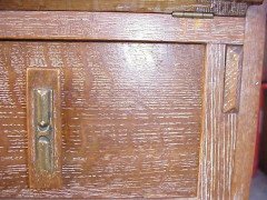 Heals. A Limed Oak Bureau Bookcase of Slim Proportions on Sledge Style Feet. - Thumbnail 2