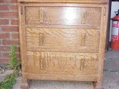 Heals. A Limed Oak Bureau Bookcase of Slim Proportions on Sledge Style Feet. - Thumbnail 3