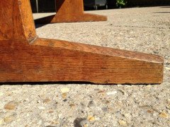 Peter Waals, Arts & Crafts Figured Oak Refectory Table with Exaggerated Feet - Thumbnail 6