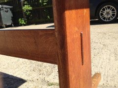 Peter Waals, Arts & Crafts Figured Oak Refectory Table with Exaggerated Feet - Thumbnail 8
