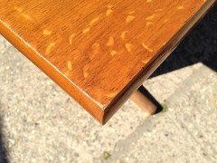 Peter Waals, Arts & Crafts Figured Oak Refectory Table with Exaggerated Feet - Thumbnail 5
