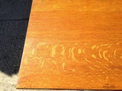 Peter Waals, Arts & Crafts Figured Oak Refectory Table with Exaggerated Feet - Thumbnail 2