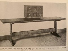 Peter Waals, Arts & Crafts Figured Oak Refectory Table with Exaggerated Feet - Thumbnail 11