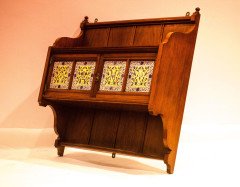 Arts and Crafts Tiled Wall Cabinet Attributed to L Foreman Day - Thumbnail 2