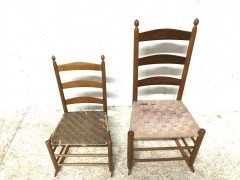 Three American Maple Shaker Ladder Back Rocking Chairs from Mt Lebanon New York. - Thumbnail 13