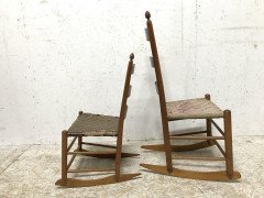 Three American Maple Shaker Ladder Back Rocking Chairs from Mt Lebanon New York. - Thumbnail 15