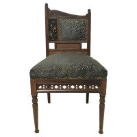 Bombay Art Furniture Anglo-Japanese Side Chair with a Lacquer Floral Panel - Thumbnail 1