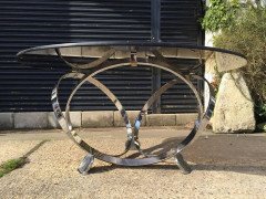 Heavy Gage Modernist 1970s Chrome Coffee Table in the Style of Knut Hesterberg - Thumbnail 5