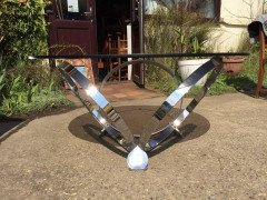 Heavy Gage Modernist 1970s Chrome Coffee Table in the Style of Knut Hesterberg - Thumbnail 2