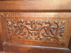 Arts and Crafts Ottoman with All Round Carved Floral Details and Storage Inside - Thumbnail 6