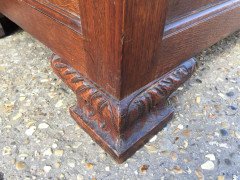 Arts and Crafts Ottoman with All Round Carved Floral Details and Storage Inside - Thumbnail 9