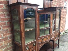 Waring and Gillows, an Exceptional, Bow Fronted Inlaid Display Cabinet - Thumbnail 3