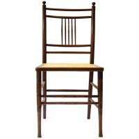 Anglo-Japanese Walnut and Caned Seat Side Chair, Attributed to E W Godwin - Thumbnail 4