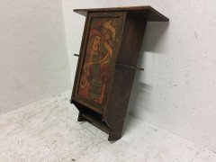 Liberty & Co. an Oak Smokers Wall Cabinet with a Gentleman Smoking a Pipe - Thumbnail 2