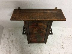 Liberty & Co. an Oak Smokers Wall Cabinet with a Gentleman Smoking a Pipe - Thumbnail 3