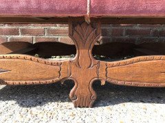 Arts & Crafts Style Settee with Clover Leaf Carvings and Pegged Construction - Thumbnail 3