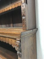 Pugin Style Large Gothic Revival Oak & Burr Oak Bookcase with Corinthian Columns - Thumbnail 7